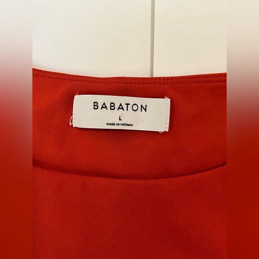 Aritzia Babaton Skintight Crewneck Long Sleeve Bodysuit‎ Orange Size - Picture 6 of 9